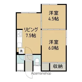 コーポHERO本通【2階】の間取り